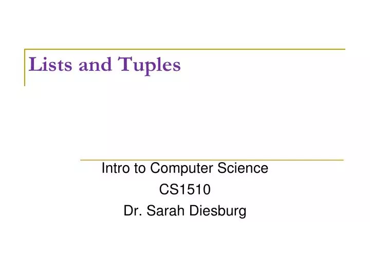 lists and tuples