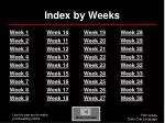 Index by Weeks - slide 1