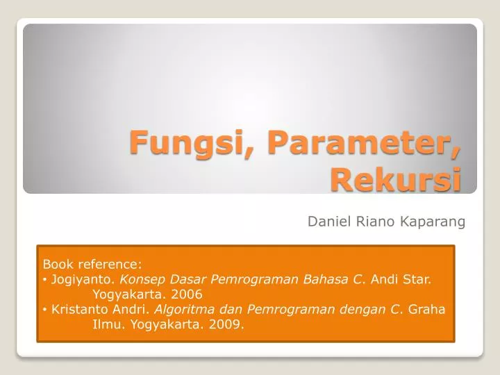 fungsi parameter rekursi