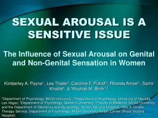 SEXUAL AROUSAL IS A SENSITIVE ISSUE