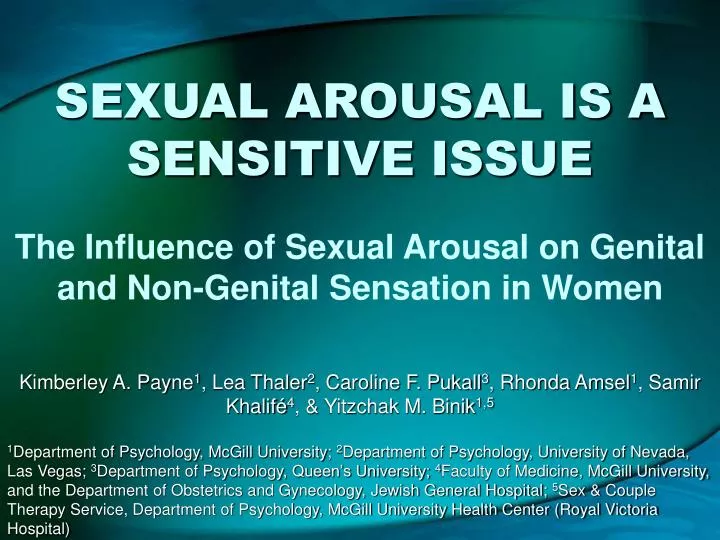 sexual arousal is a sensitive issue