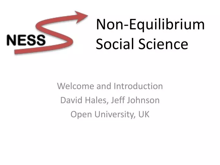 welcome and introduction david hales jeff johnson open university uk