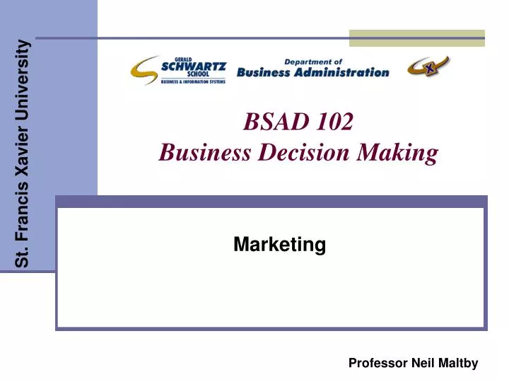bsad 102 business decision making