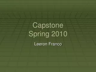 Capstone Spring 2010