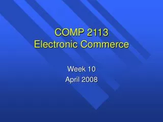 COMP 2113 Electronic Commerce