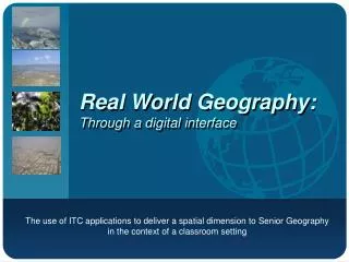 Real World Geography: Through a digital interface