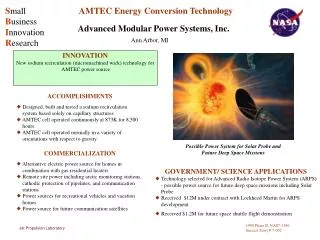 AMTEC Energy Conversion Technology