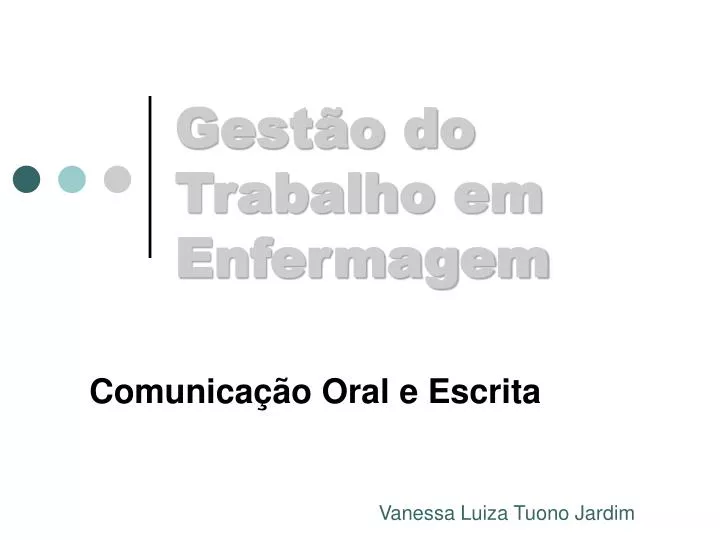 gest o do trabalho em enfermagem