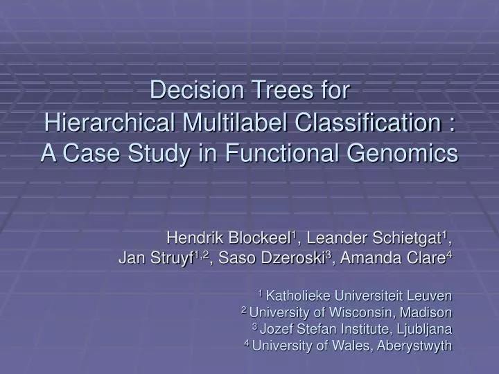 decision trees for hierarchical multilabel classification a case study in functional genomics