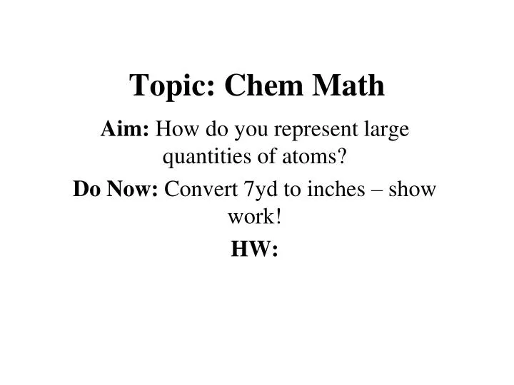 topic chem math