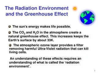 The Radiation Environment and the Greenhouse Effect