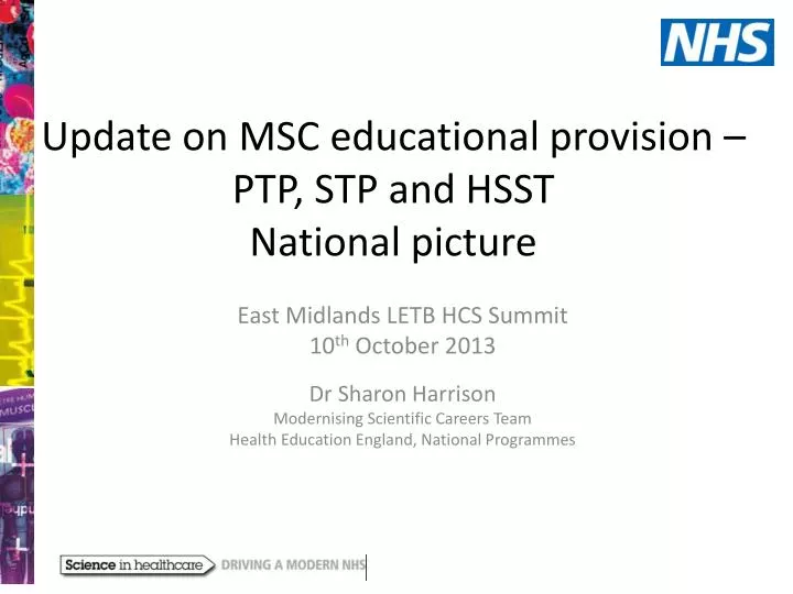 update on msc educational provision ptp stp and hsst national picture