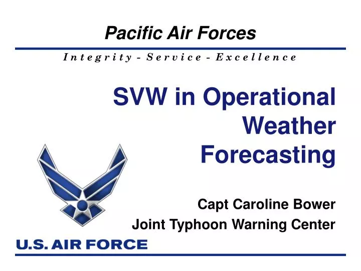 svw in operational weather forecasting