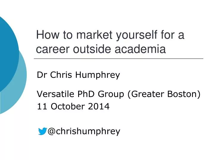 how to market yourself for a career outside academia