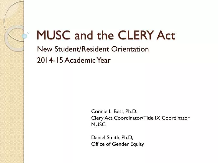 musc and the clery act