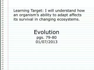 Evolution pgs. 79-80 01/07/2013