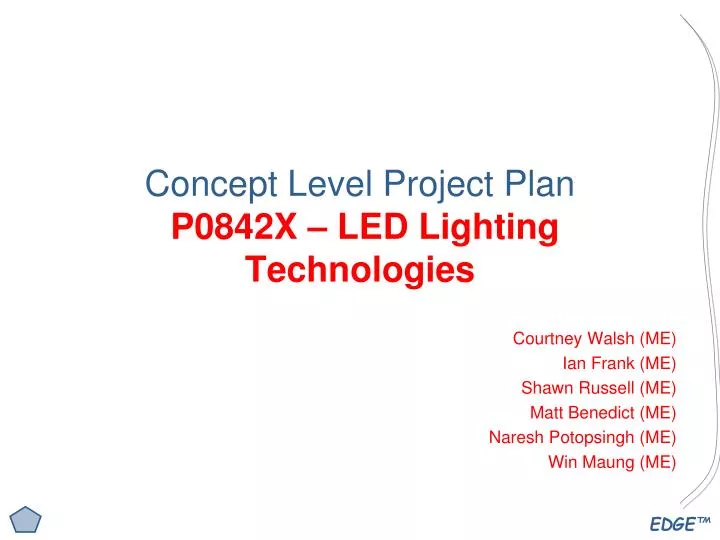 concept level project plan p0842x led lighting technologies