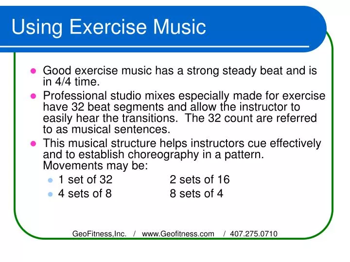 using exercise music