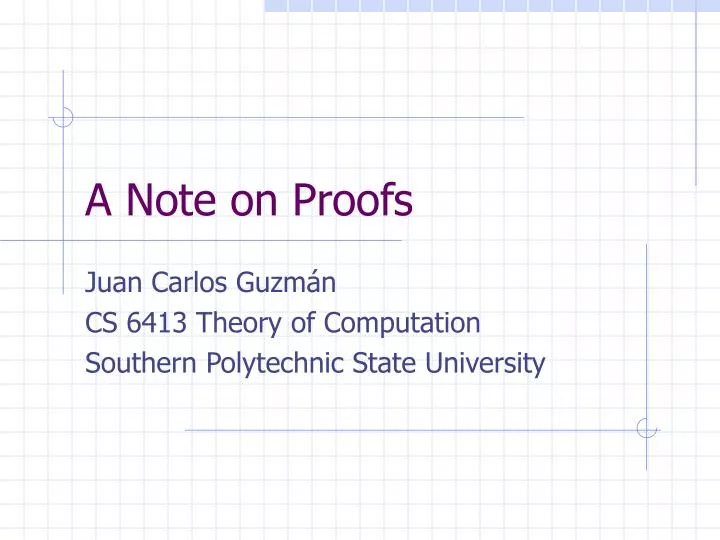 a note on proofs