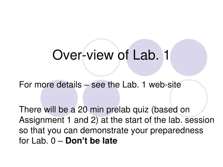 over view of lab 1