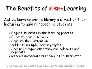 The Benefits of Active Learning