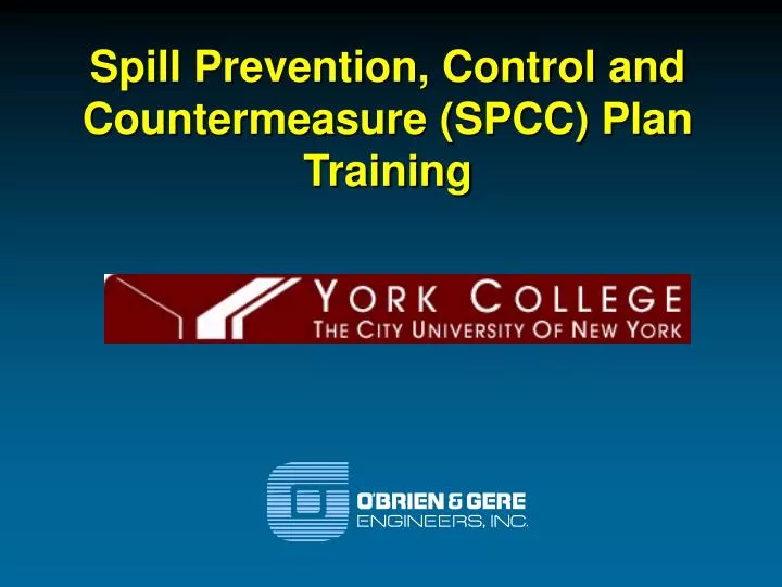 spill prevention control and countermeasure spcc plan training