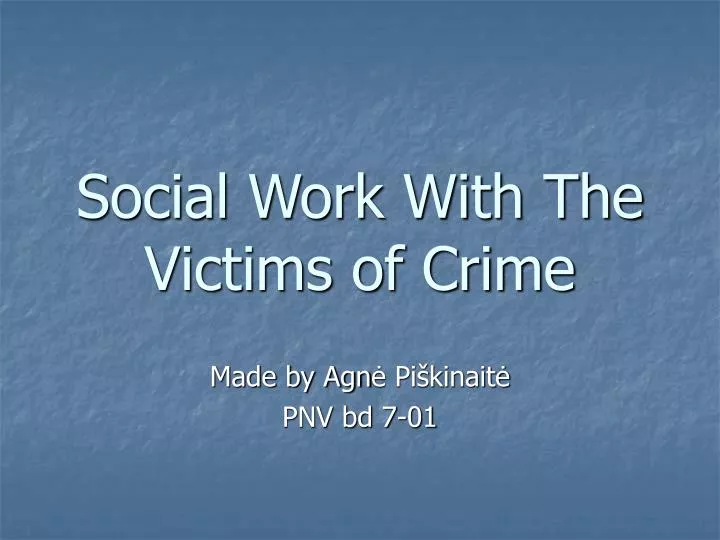 social work with the victims of crime