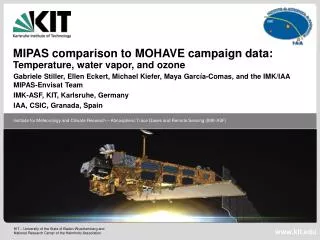MIPAS comparison to MOHAVE campaign data: Temperature, water vapor, and ozone