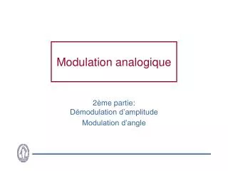 Modulation analogique