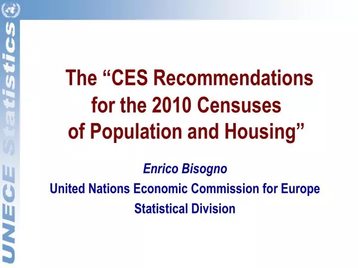 the ces recommendations for the 2010 censuses of population and housing