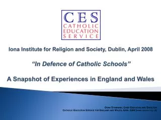 Catholic School Provision in England and Wales