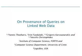 On Provenance of Queries on Linked Web Data