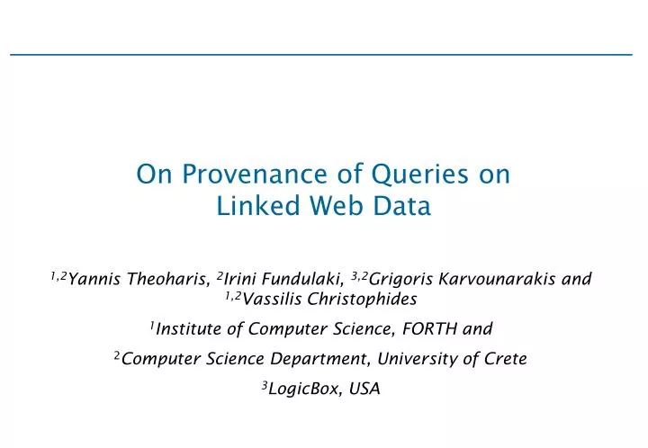on provenance of queries on linked web data