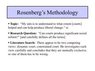 Rosenberg’s Methodology