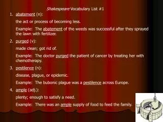 Shakespeare Vocabulary List #1