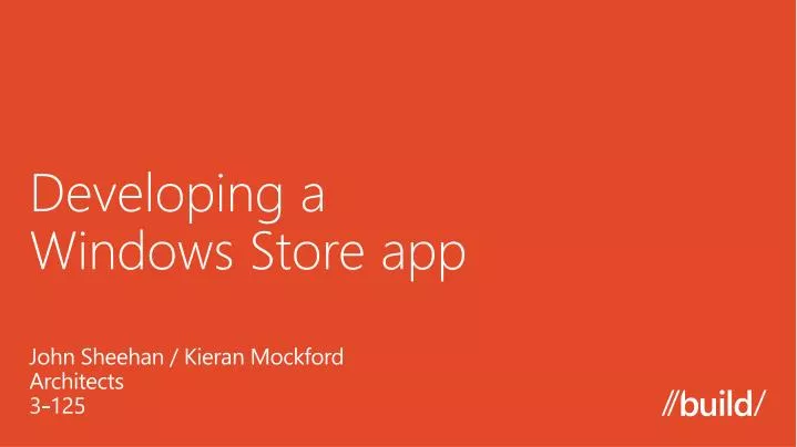 developing a windows store a pp