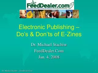 Electronic Publishing – Do’s &amp; Don’ts of E-Zines