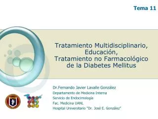 Tratamiento Multidisciplinario, Educación, Tratamiento no Farmacológico de la Diabetes Mellitus