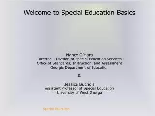 Welcome to Special Education Basics