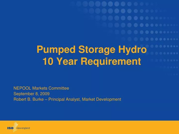 pumped storage hydro 10 year requirement