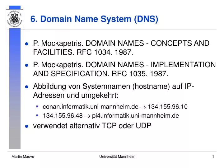 6 domain name system dns