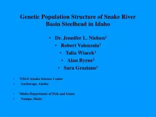 Genetic Population Structure of Snake River Basin Steelhead in Idaho