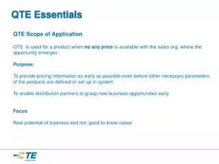 QTE Essentials