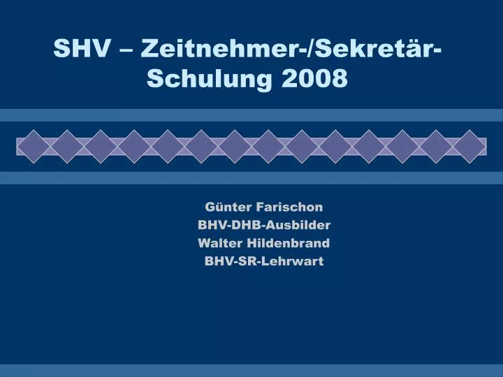 shv zeitnehmer sekret r schulung 2008