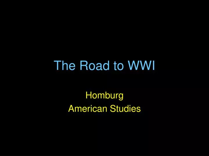 the road to wwi