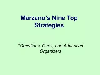 Marzano’s Nine Top Strategies