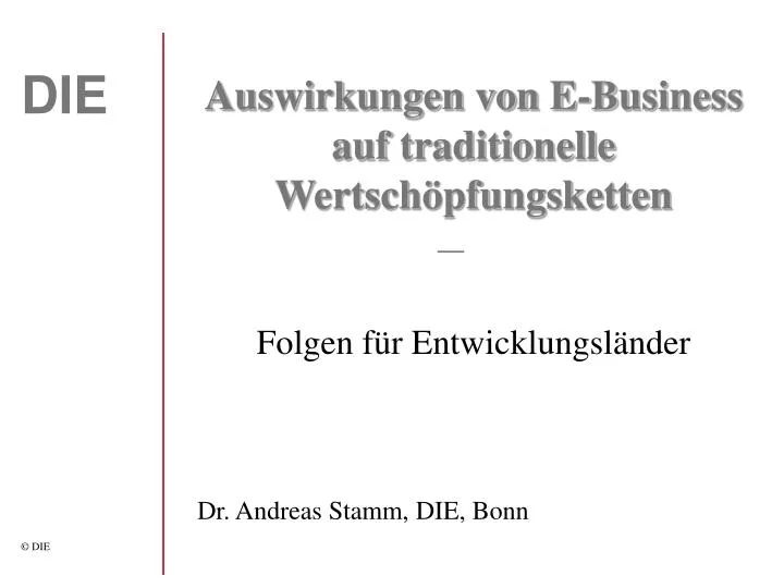 auswirkungen von e business auf traditionelle wertsch pfungsketten