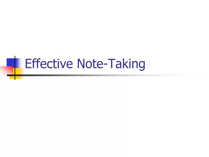 effective note taking