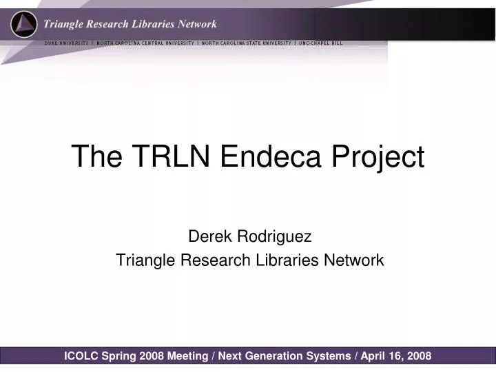 the trln endeca project