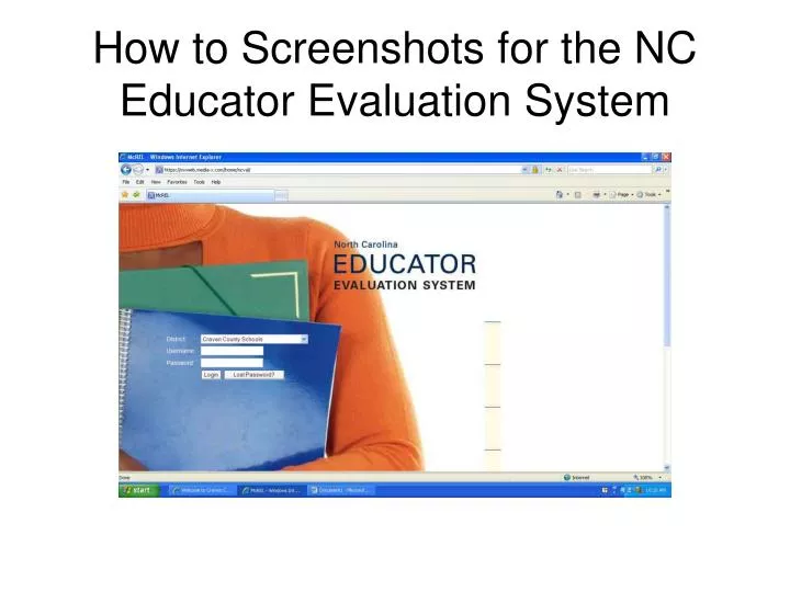 how to screenshots for the nc educator evaluation system